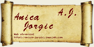 Anica Jorgić vizit kartica